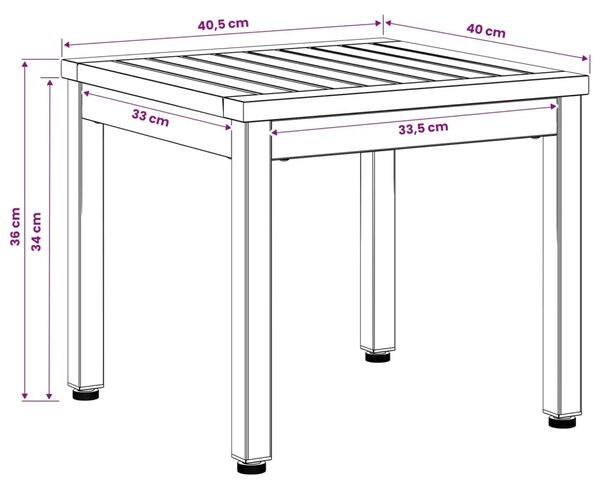 Stolić za kavu Prirodna i crna 40 x 40 5 x 36 cm - 40 x 40 5 x 36 cm Prirodna i crna