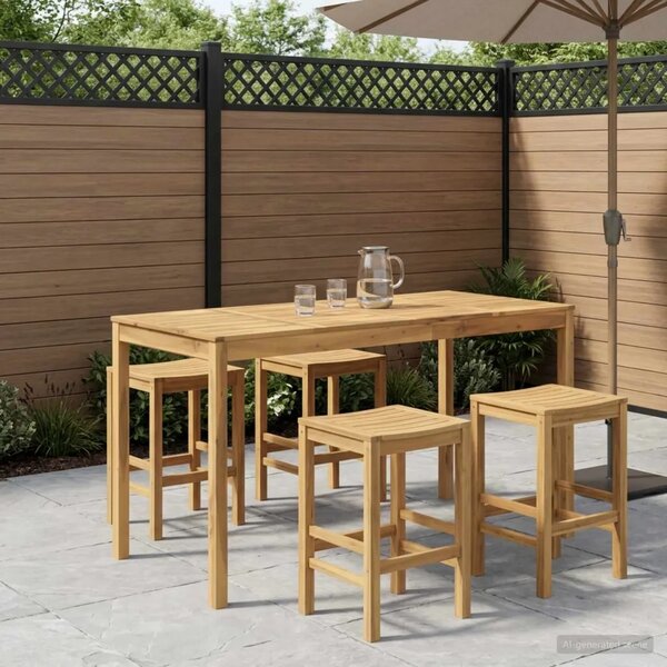 Stol za bar u vrtu Bijela 196 x 80 5 x 105 cm - Bijela 196 x 80 5 x 105 cm