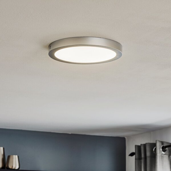 Paulmann Abia LED panel Ø 30 cm 2700K mat krom, Sivo, Dnevni boravak/blagovaonica, Plastika
