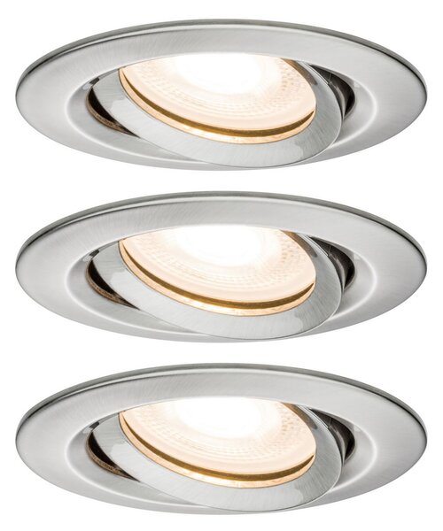 Paulmann Nova LED ugradbeni reflektor, prigušljiv, IP65, željezo, prigušiva, Metalik, Dnevni boravak/blagovaonica, Metal, Okrugla ugradna svjetla