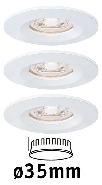 Paulmann Mini ugradbeni reflektor Nova set od 3 IP44 bijele boje, Bijela, Dnevni boravak/blagovaonica, Metal