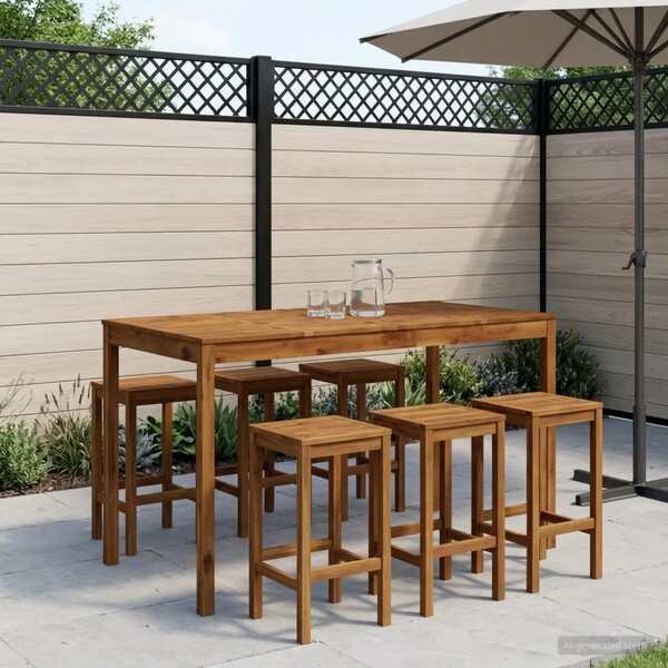 Stol za bar u vrtu Prirodna 180 x 88 5 x 105 cm - Prirodna 180 x 88 5 x 105 cm