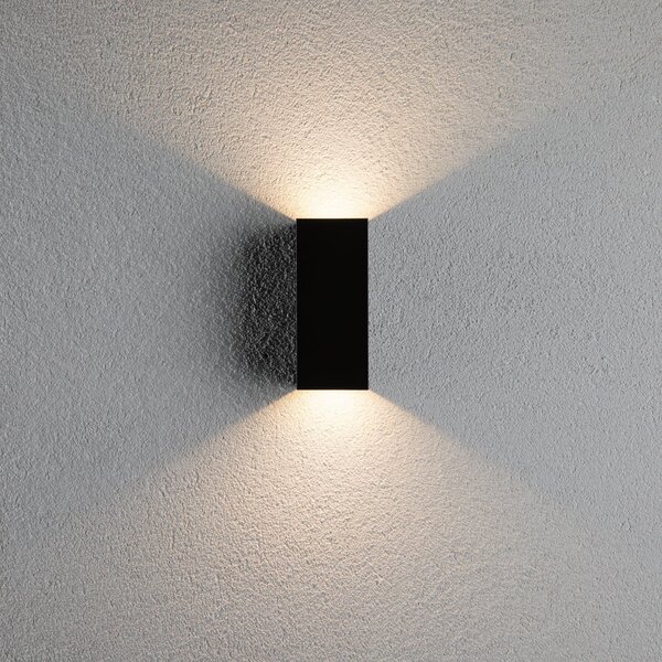 Paulmann Flame vanjska zidna svjetiljka s 2 žarulje 15,5 cm antracit, Crno, Metal, Zidni kvadrat