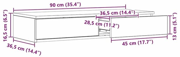 Ladice za krevet s ladicama Staro drvo 90 x 36 5 x 16 5 cm - Staro drvo 90 x 36 5 x 16 5 cm
