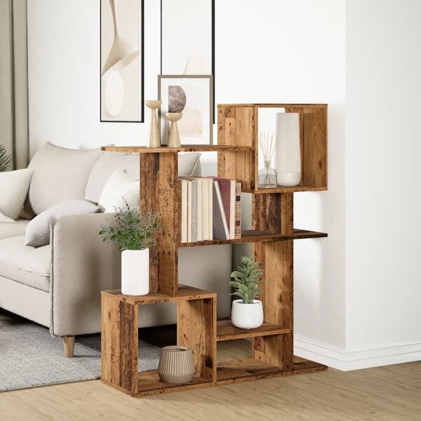 Pregrada / regal za knjige boja drva 92x29x112 cm drveni - Staro drvo 112 cm
