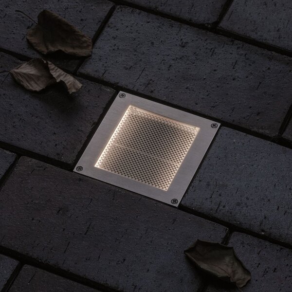 Paulmann Brick LED ugradna podna svjetiljka, 10x10cm, Sivo, Metal, Četvrtasta ugradna svjetla