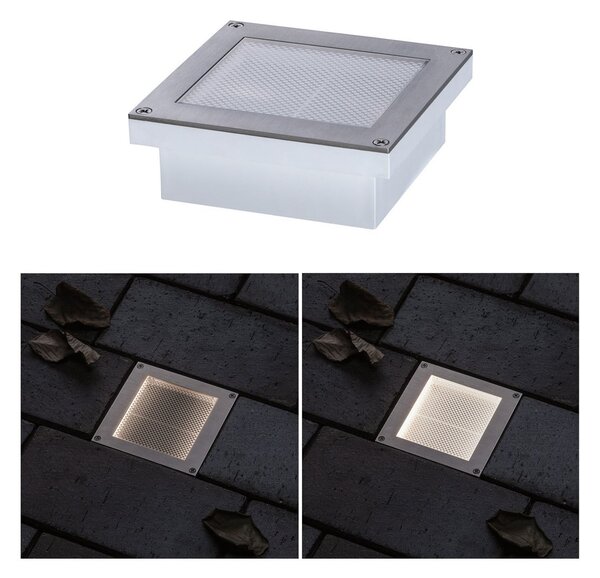 Paulmann Brick LED ugradna podna svjetiljka, 10x10cm, Sivo, Metal, Četvrtasta ugradna svjetla