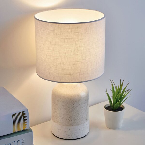 Pauleen Stolna lampa Sandy Glow, bijela/bež, Bijela, Dnevni boravak/blagovaonica, Keramika