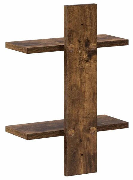 Zidna polica Dimljeni hrast 30 x 13.5 x 43 cm Prerađeno drvo - Dimljeni hrast 30 x 13.5 x 43 cm