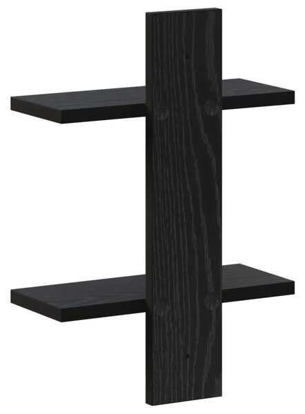 Zidna polica Crni hrast 30 x 13.5 x 43 cm Prerađeno drvo - Crni hrast 30 x 13.5 x 43 cm