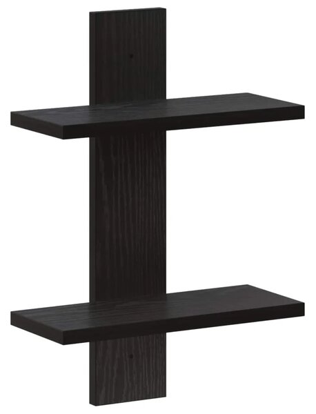 Zidna polica Crni hrast 30 x 13.5 x 43 cm Prerađeno drvo - Crni hrast 30 x 13.5 x 43 cm