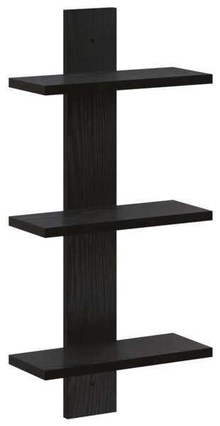 Zidna polica Crni hrast 30 x 13.5 x 64.5 cm Prerađeno drvo - Crni hrast 30 x 13.5 x 64.5 cm