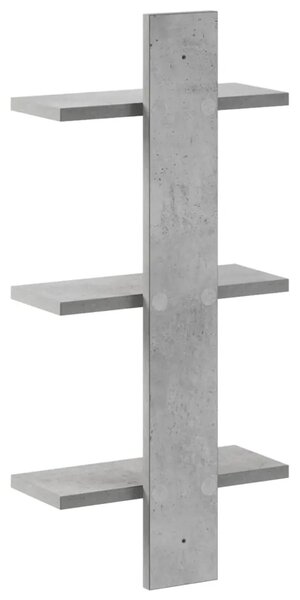 Zidna polica Betonska siva 30 x 13 5 x 64 5 cm Prerađeno drvo - Betonska siva 30 x 13 5 x 64 5 cm