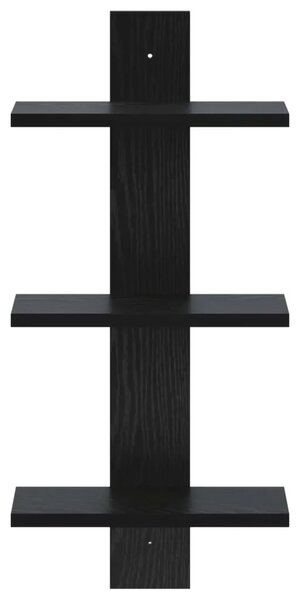 Zidna polica Crni hrast 30 x 13.5 x 64.5 cm Prerađeno drvo - Crni hrast 30 x 13.5 x 64.5 cm