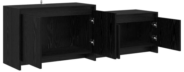 TV komoda 147 x 35 x 50 cm Crni hrast Prerađeno drvo - Crni hrast