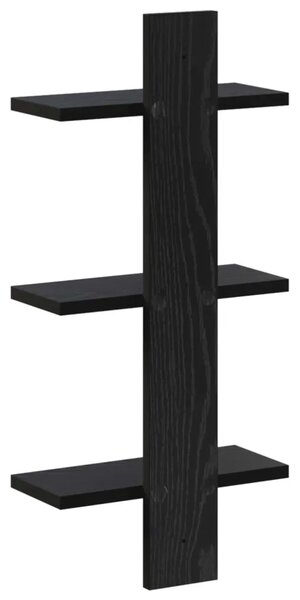 Zidna polica Crni hrast 30 x 13.5 x 64.5 cm Prerađeno drvo - Crni hrast 30 x 13.5 x 64.5 cm