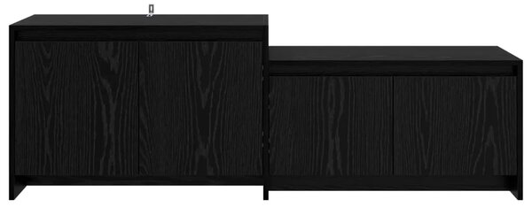 TV komoda 147 x 35 x 50 cm Crni hrast Prerađeno drvo - Crni hrast