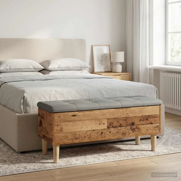Klupa za odlaganje s jastučićem Staro drvo 102 x 42 x 46 cm - Staro drvo 102 x 42 x 46 cm