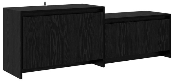 TV komoda 147 x 35 x 50 cm Crni hrast Prerađeno drvo - Crni hrast