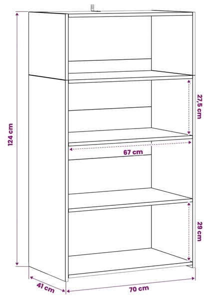 Visoka komoda Hrast artisan 70 x 41 x 124 cm Konstruirano drvo - Hrast artisan