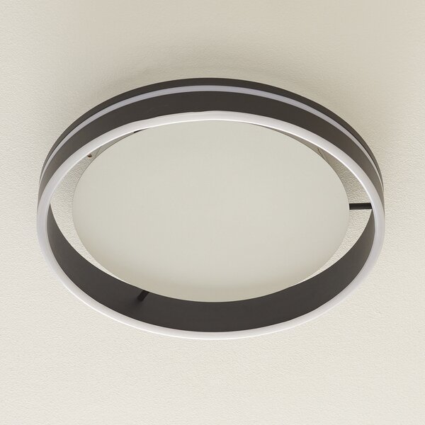 Q-Smart-Home Paul Neuhaus Q-VITO LED stropna svjetiljka 40cm antracit, prigušiva, Crno, Dnevni boravak/blagovaonica, Metal