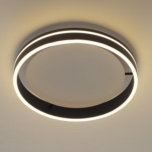 Q-Smart-Home Paul Neuhaus Q-VITO LED stropna svjetiljka 40cm antracit, prigušiva, Crno, Dnevni boravak/blagovaonica, Metal