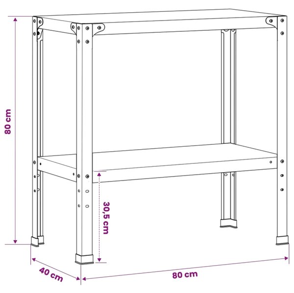Stol za presađivanje 80 x 40 x 80 cm Čelik s prahom premazan - Maslinastozelena 80 x 40 x 80 cm