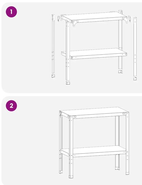 Stol za presađivanje 100 x 40 x 80 cm Čelik s prahom premazan - Crna 100 x 40 x 80 cm