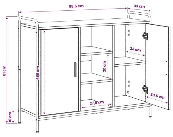 Kreveta Hrast sonoma 97 x 33 x 81 cm Konstruirano drvo - Hrast sonoma s 2 police 73 x 33 x 81 cm