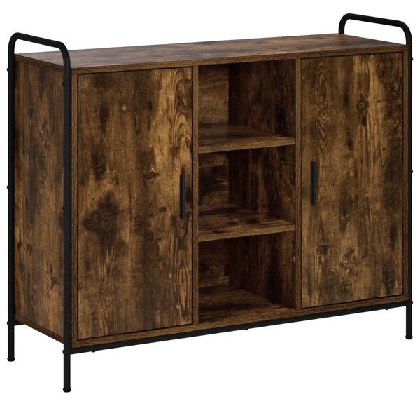 Kreveta Dimljeni hrast 97 x 33 x 81 cm Konstruirano drvo - Dimljeni hrast s 2 police 73 x 33 x 81 cm