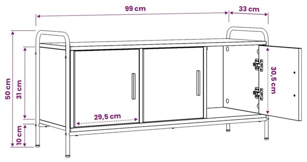 TV ormar 79 5 x 33 x 50 cm Dimljeni hrast Konstruirano drvo - Dimljeni hrast 79 5 x 33 x 50 cm