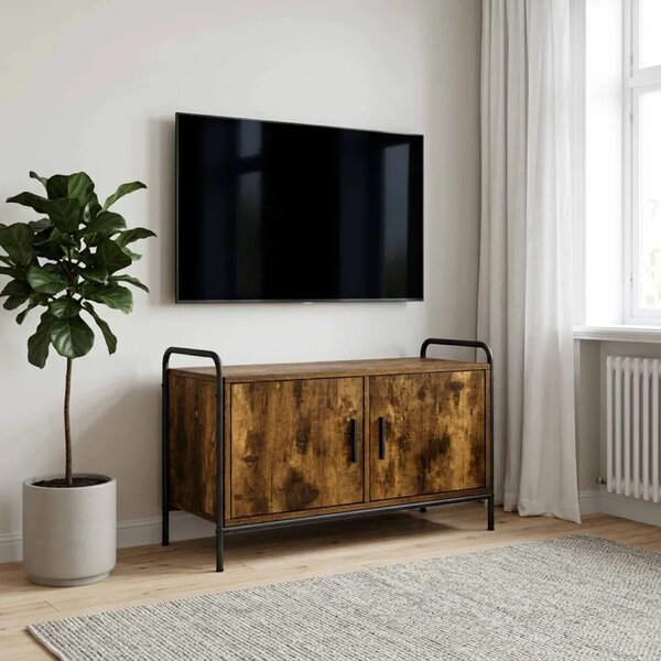 TV ormar 79 5 x 33 x 50 cm Dimljeni hrast Konstruirano drvo - Dimljeni hrast 79 5 x 33 x 50 cm