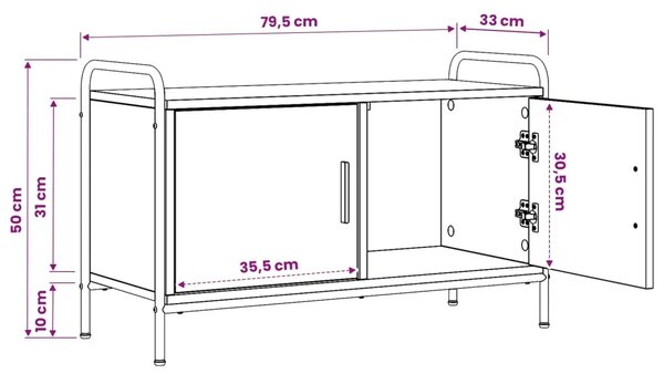 TV ormar 79 5 x 33 x 50 cm Hrast artisan Konstruirano drvo - Hrast artisan 79 5 x 33 x 50 cm