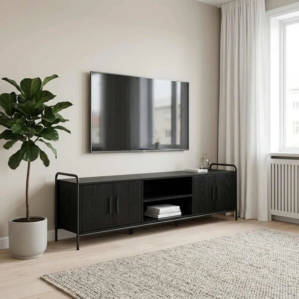 TV ormar 167 5 x 33 x 50 cm Crni hrast Konstruirano drvo - Crni hrast 167 5 x 33 x 50 cm