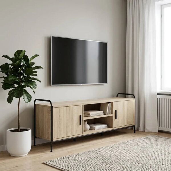TV ormar 133 x 33 x 50 cm Hrast sonoma Konstruirano drvo - Hrast sonoma 67 5 x 33 x 50 cm