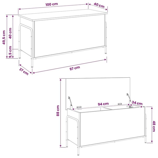 Kutija za spremanje Dimljeni hrast 80 x 40 x 49 5 cm - Dimljeni hrast 40 5 x 40 x 49 5 cm