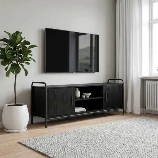 TV ormar 133 x 33 x 50 cm Crni hrast Konstruirano drvo - Crni hrast 67 5 x 33 x 50 cm