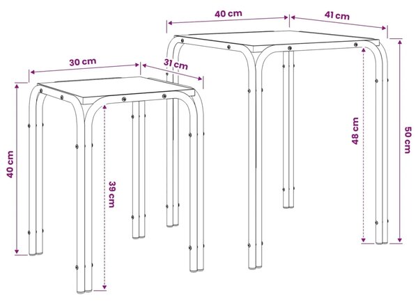 Bocni stol Crni hrast 41 x 40 x 50 cm Konstruirano drvo - Crni hrast