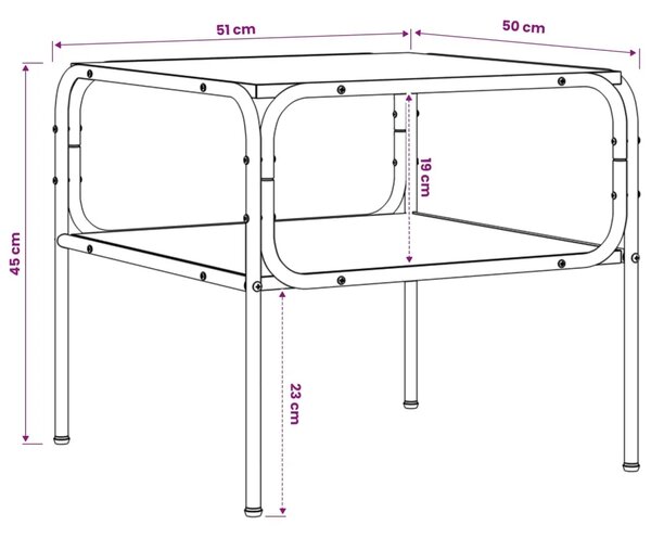 Bocni stol Siva Sonoma 100 x 50 x 46 cm Konstruirano drvo - Siva Sonoma 51 x 50 x 45 cm