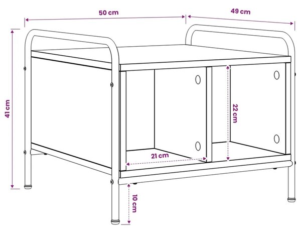 Stolić za kavu Hrast sonoma 50 x 49 x 41 cm Konstruirano drvo - Hrast sonoma 50 x 49 x 41 cm
