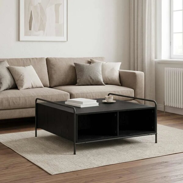 Stolić za kavu Crni hrast 90 x 90 x 41 cm Konstruirano drvo - Crni hrast 90 x 90 x 41 cm