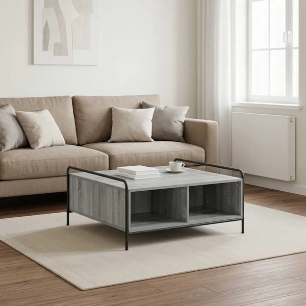 Stolić za kavu Siva Sonoma 90 x 90 x 41 cm Konstruirano drvo - Siva Sonoma 90 x 90 x 41 cm