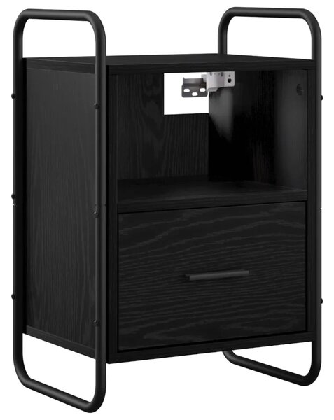 Viseći Noćni Ormar Crni hrast 40 x 30 x 60 cm Konstruirano drvo - Crni hrast 1