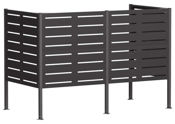 Ekran za kante za smeće 167 x 85 x 113 cm Čelik Crna - Crna 167 cm s uzorkom