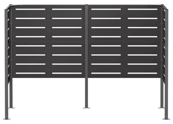 Ekran za kante za smeće 167 x 85 x 113 cm Čelik Crna - Crna 167 cm s uzorkom
