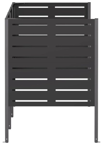 Ekran za kante za smeće 249 x 85 x 113 cm Čelik Crna - Crna 249 cm s uzorkom