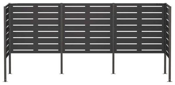 Ekran za kante za smeće 249 x 85 x 113 cm Čelik Crna - Crna 249 cm s uzorkom