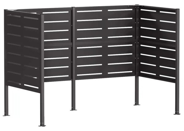 Ekran za kante za smeće 167 x 85 x 113 cm Čelik Crna - Crna 167 cm s uzorkom