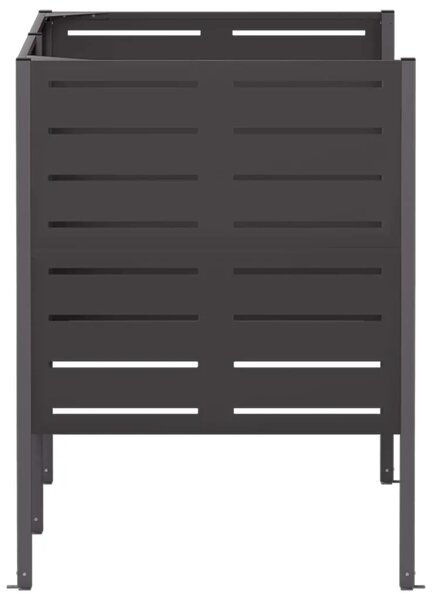 Ekran za kante za smeće 167 x 85 x 113 cm Čelik Crna - Crna 167 cm s uzorkom