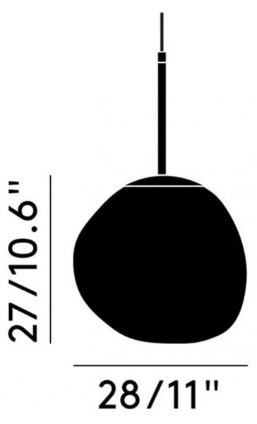 Tom Dixon LED viseća svjetiljka Melt Mini, Ø 28 cm, bakrena, prigušiva, Bakar, Dnevni boravak/blagovaonica, Plastika